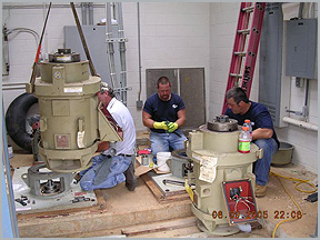 Southern Sales technicians servicing municipal equipment